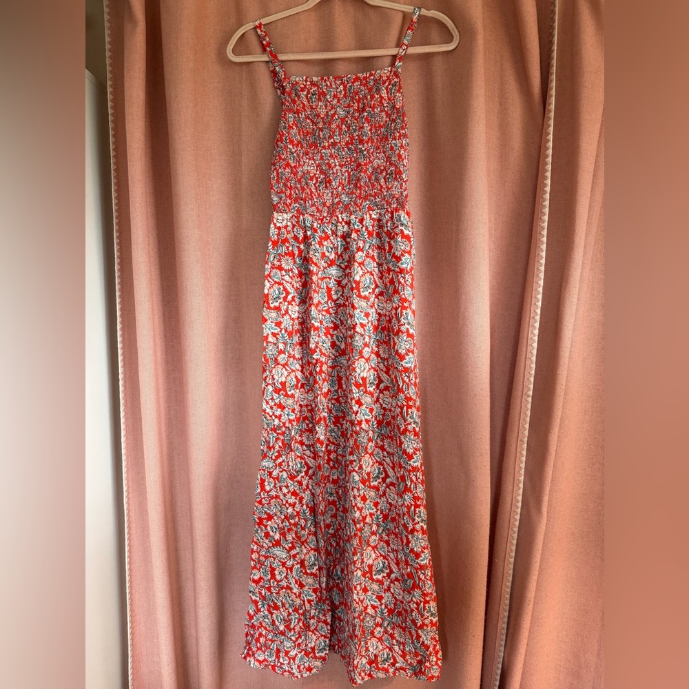 Old Navy Red and White Smocked Top